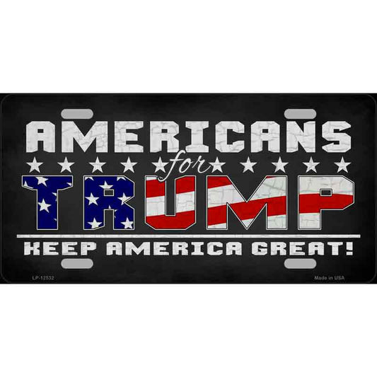 Americans For Trump Novelty Metal License Plate