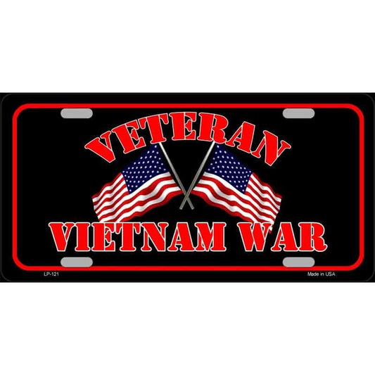 Vietnam War Veteran Novelty Metal License Plate