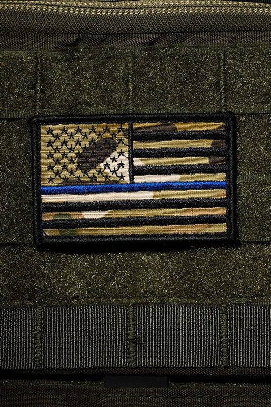 Dark Camo Thin Blue Line Patch