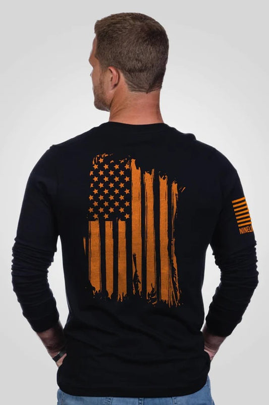 Men's Long Sleeve - America Orange