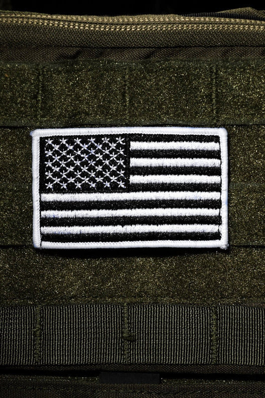 Black and White American Flag Patch