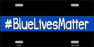 Blue Lives Matter Black Novelty Metal License Plate