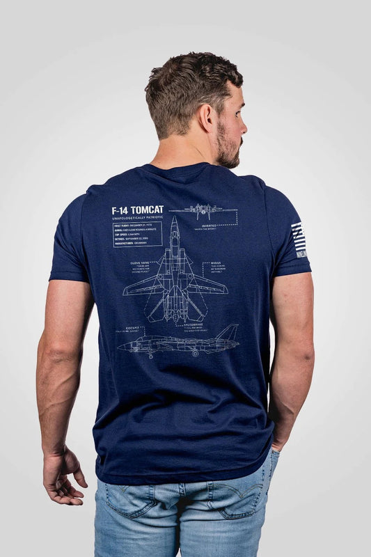 Nine Line Men’s T-Shirt - F-14 Tomcat Schematic
